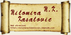Milomira Kasalović vizit kartica